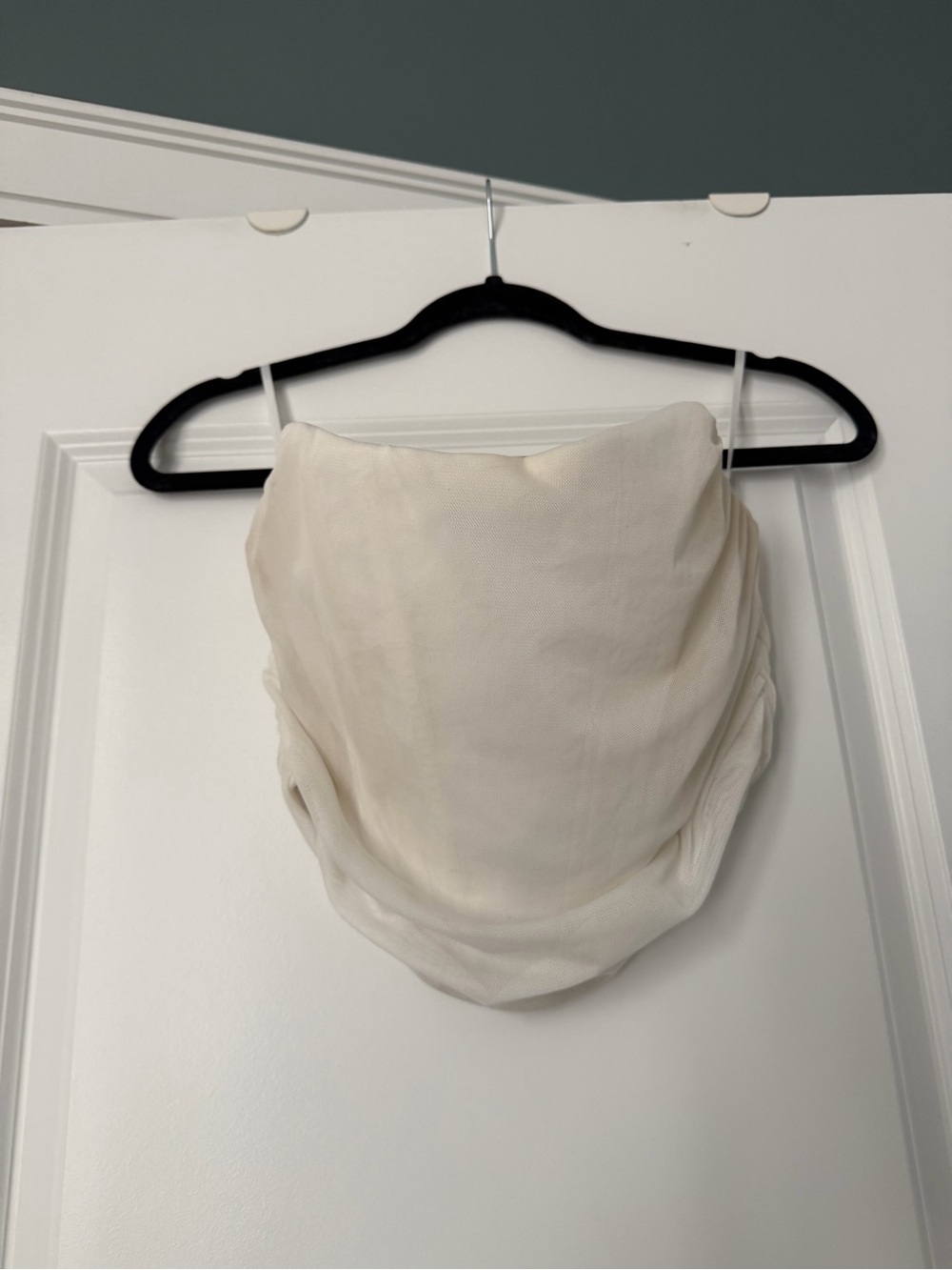 White Ruched Strapless Top - Picture 4 of 8